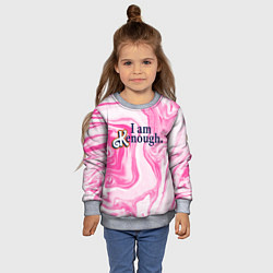 Свитшот детский I am kenough - розовые разводы краски, цвет: 3D-меланж — фото 2
