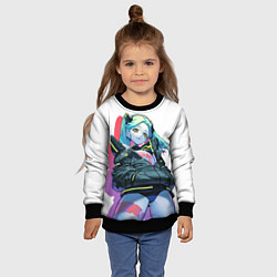 Свитшот детский Ребекка cyberpunk, цвет: 3D-черный — фото 2