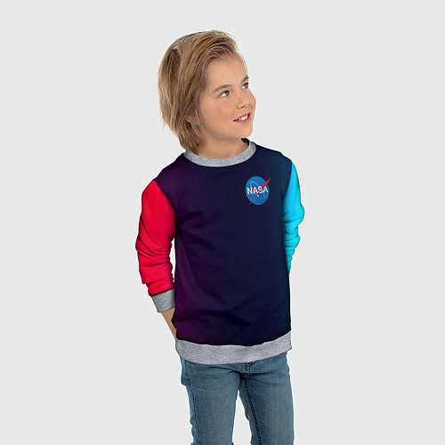 Детский свитшот Наса корп спейс / 3D-Меланж – фото 3