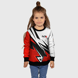 Свитшот детский N7 mass effect - white and red, цвет: 3D-черный — фото 2
