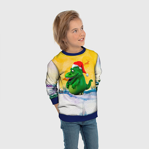 Детский свитшот Дракон символ года 2024 / 3D-Синий – фото 3