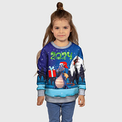 Свитшот детский Cиний дракон, цвет: 3D-меланж — фото 2