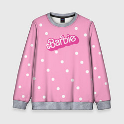 Свитшот детский Барби - белый горошек на розовом, цвет: 3D-меланж