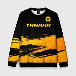 Свитшот детский Yamaha - gold gradient: символ сверху, цвет: 3D-черный