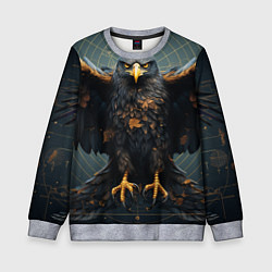 Свитшот детский Орёл с расправленными крыльями, цвет: 3D-меланж