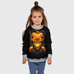 Свитшот детский Evil pumpkin, цвет: 3D-меланж — фото 2