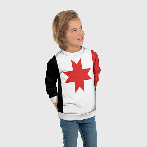 Детский свитшот Флаг Удмуртии / 3D-Белый – фото 3