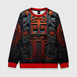 Свитшот детский Арт в этническом стиле, цвет: 3D-красный