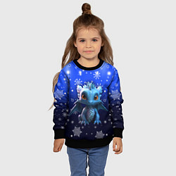 Свитшот детский Малыш дракон, цвет: 3D-черный — фото 2