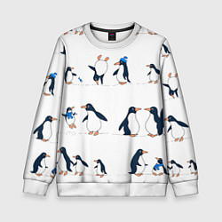 Детский свитшот Семейство пингвинов на прогулке