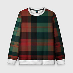 Детский свитшот Зелёно-красная шотландская клетка