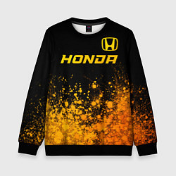 Свитшот детский Honda - gold gradient посередине, цвет: 3D-черный