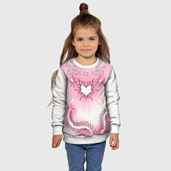Свитшот детский Сердце сколопендры, цвет: 3D-белый — фото 2