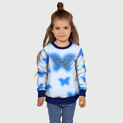 Свитшот детский Y2K blue butterfly, цвет: 3D-синий — фото 2