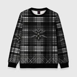 Детский свитшот Черно-белая шотландская клетка
