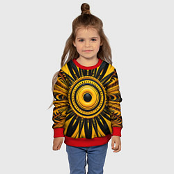 Свитшот детский Желто-черный узор в африканском стиле, цвет: 3D-красный — фото 2