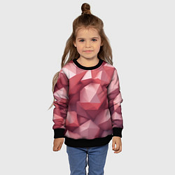 Свитшот детский Розовые полигоны, цвет: 3D-черный — фото 2