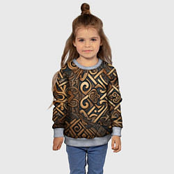Свитшот детский Асимметричный узор в викингском стиле, цвет: 3D-меланж — фото 2
