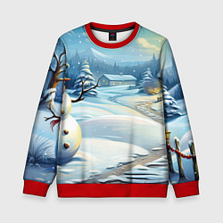 Свитшот детский Зима новый год, цвет: 3D-красный