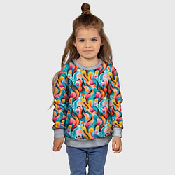 Свитшот детский Разноцветные кляксы паттерн, цвет: 3D-меланж — фото 2
