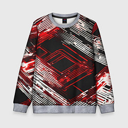 Детский свитшот Киберпанк линии белые и красные