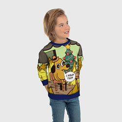 Свитшот детский This is fine - 2024, цвет: 3D-синий — фото 2