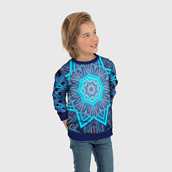 Свитшот детский Геометрический орнамент мандалы, цвет: 3D-синий — фото 2