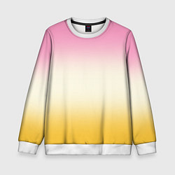 Свитшот детский Розовый бежевый желтый градиент, цвет: 3D-белый