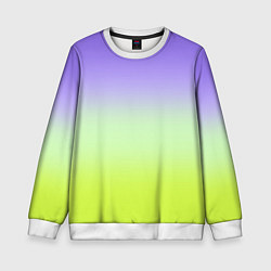 Свитшот детский Фиолетовый мятный и желто-зеленый градиент, цвет: 3D-белый