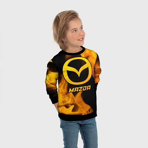 Детский свитшот Mazda - gold gradient / 3D-Черный – фото 3