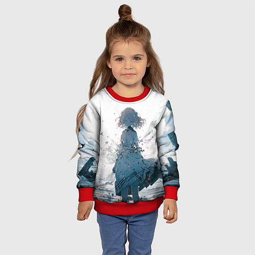 Детский свитшот Безликая дева / 3D-Красный – фото 4