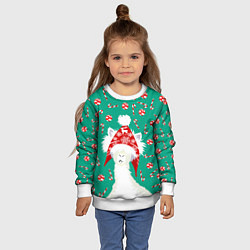 Свитшот детский Лама - альпака с леденцами, цвет: 3D-белый — фото 2