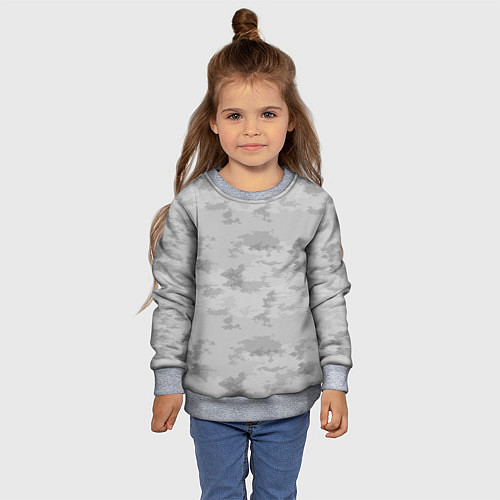 Детский свитшот Светло-серый пятнистый паттерн / 3D-Меланж – фото 4