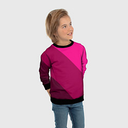 Свитшот детский Широкие розовые полосы, цвет: 3D-черный — фото 2