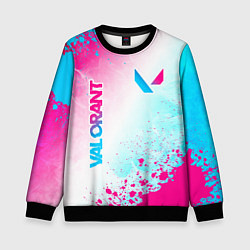 Детский свитшот Valorant neon gradient style вертикально