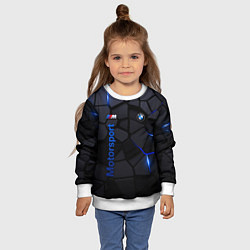 Свитшот детский BMW - плиты с эффектом свечения, цвет: 3D-белый — фото 2