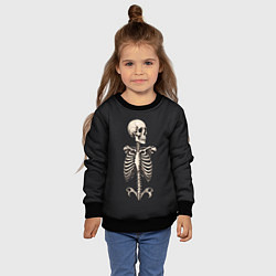 Свитшот детский Скелет улыбается, цвет: 3D-черный — фото 2
