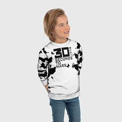 Свитшот детский 30 Second to mars buterfly, цвет: 3D-белый — фото 2