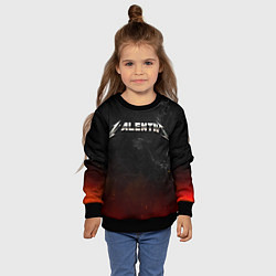 Свитшот детский Валентин в стиле Металлика - искры и огонь, цвет: 3D-черный — фото 2