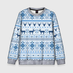 Детский свитшот Blue sweater with reindeer