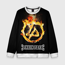 Свитшот детский Linkin Park - fire logo, цвет: 3D-белый