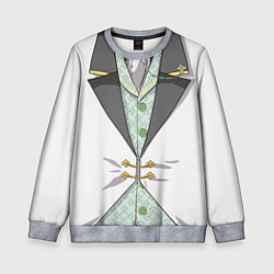 Свитшот детский Белый мультяшный фрак с шейным платком, цвет: 3D-меланж