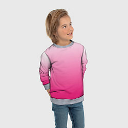 Свитшот детский Бело-розовый градиент, цвет: 3D-меланж — фото 2