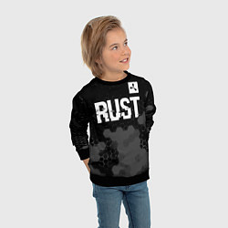 Свитшот детский Rust glitch на темном фоне посередине, цвет: 3D-черный — фото 2