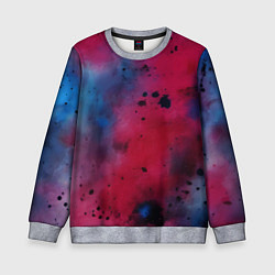 Детский свитшот Акварельные брызги в розовом