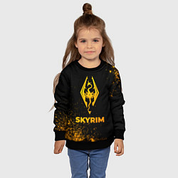 Свитшот детский Skyrim - gold gradient, цвет: 3D-черный — фото 2