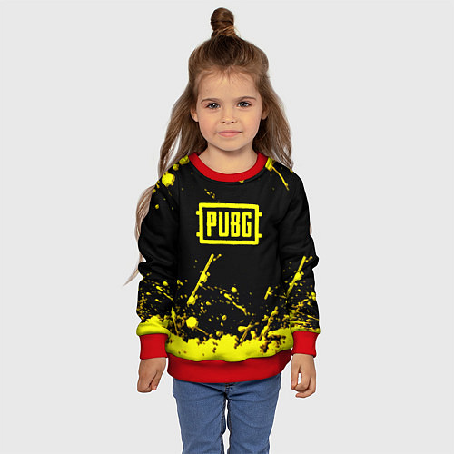 Детский свитшот PUBG online yellow / 3D-Красный – фото 4