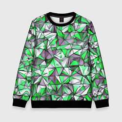 Свитшот детский Маленькие зелёные треугольники, цвет: 3D-черный