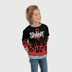 Свитшот детский Slipknot в огне, цвет: 3D-меланж — фото 2