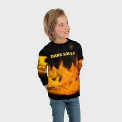 Свитшот детский Dark Souls - gold gradient посередине, цвет: 3D-черный — фото 2
